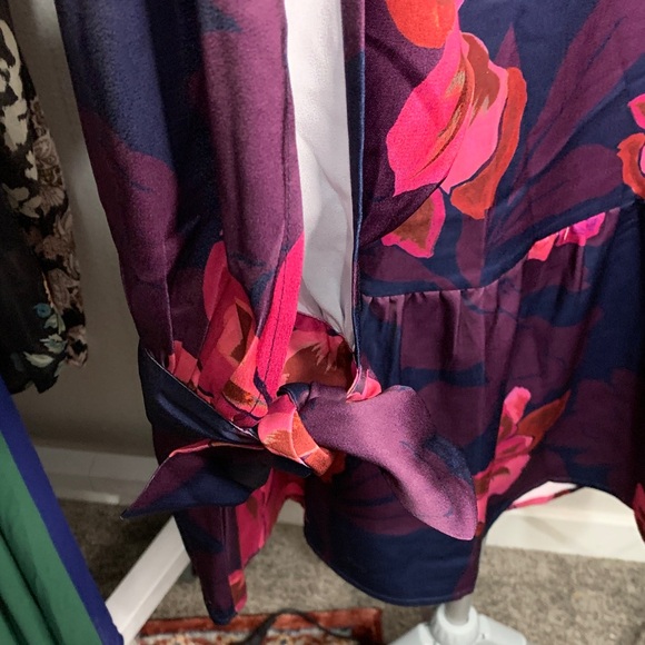 Adelyn Rae Floral Midi Dress in Pink and Blue - Picture 5 of 7